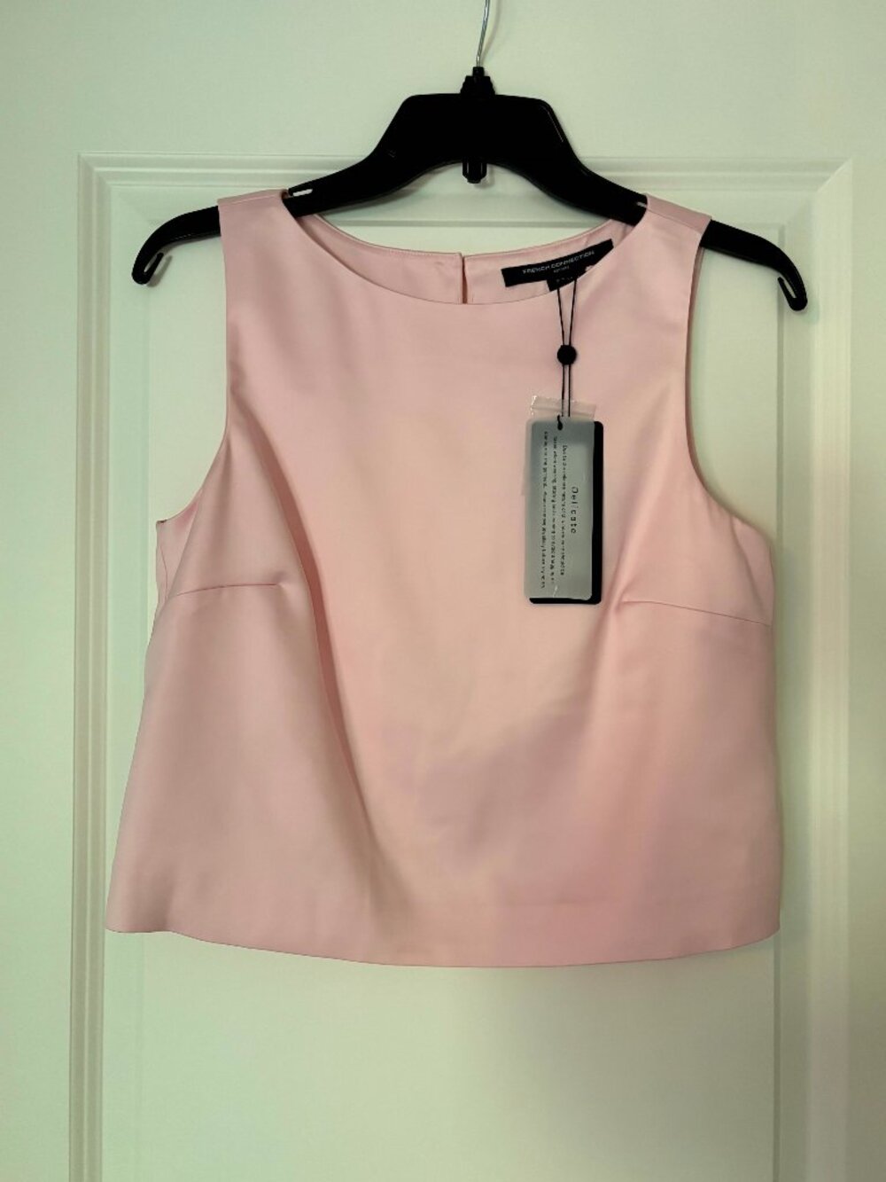 French Connection Carey Satin Bow Shift Top Sz 4